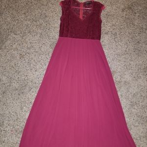 Maroon bridesmaids dress